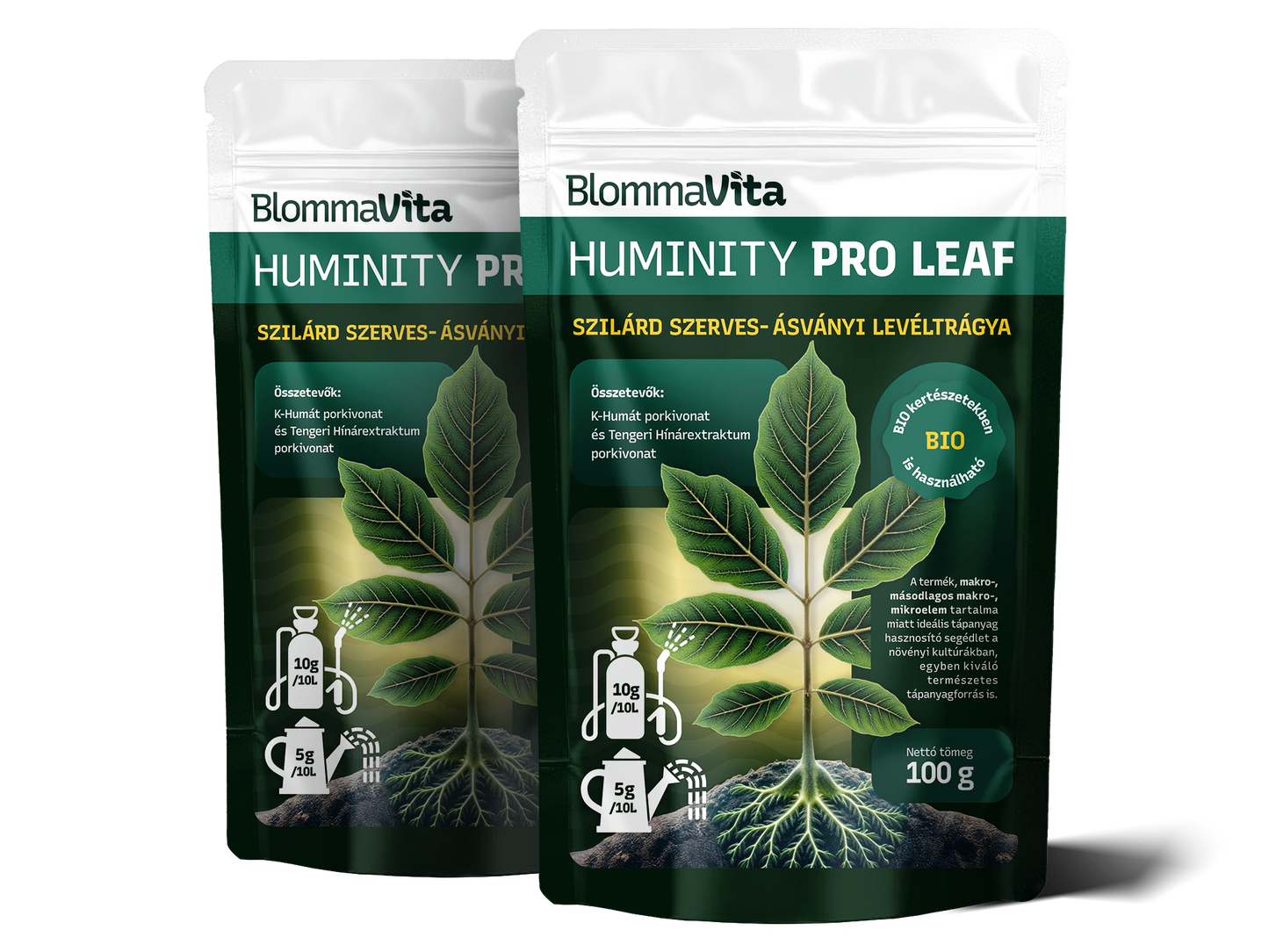 HUMINITY PRO LEAF SZILÁRD SZERVES-ÁSVÁNYI LEVÉLTRÁGYA I 100G